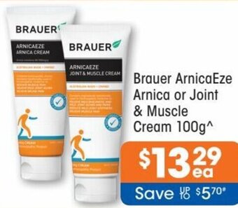 Good Price Pharmacy Brauer ArnicaEze Arnica or Joint & Muscle Cream 100g offer