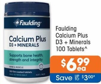 Good Price Pharmacy Faulding Calcium Plus D3 + Minerals 100 Tablets offer