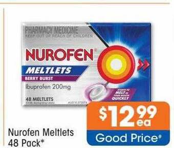 Good Price Pharmacy Nurofen meltlets 48 pack offer