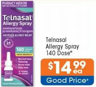 Telnasal Allergy Spray 140 Dose