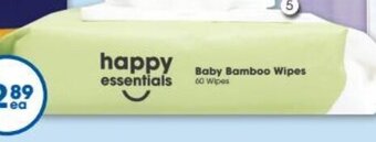 Good Price Pharmacy Happy Essentials Bamboo Water Wipes 60 Pack or Water Wipes 80 Pack offer