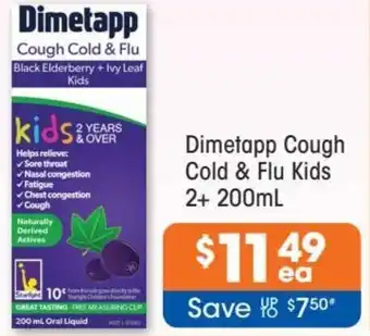 Good Price Pharmacy Dimetapp Cough Cold & Flu Kids 2+ 200ml offer