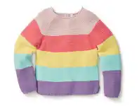 BIG W K-D Kids Rainbow Stripe Tee Sizes 1-7 offer
