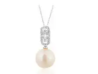 Grahams Jewellers Sterling Silver South Sea Pearl and Zirconia Pendant on Chain "Lola" offer