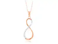 Grahams Jewellers Signature Infinity Diamond Pendant on Chain in 9ct Rose Gold offer