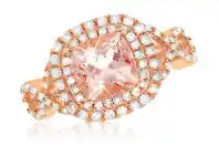 Grahams Jewellers Morganite & Diamond Ring in 9ct Rose Gold offer
