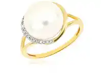 Grahams Jewellers 9ct Yellow Gold Pearl & Diamond Ring offer
