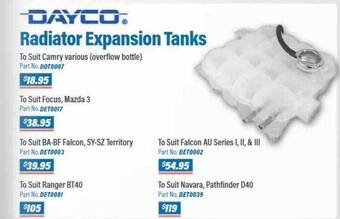 Burson Auto Parts Dayco radiator expansion tanks offer