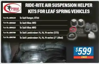 Burson Auto Parts Airbag man ride-rite air suspension helper kits for leaf spring vehicles offer