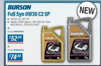 Burson Auto Parts Burson full syn 0w30 c2 sp offer