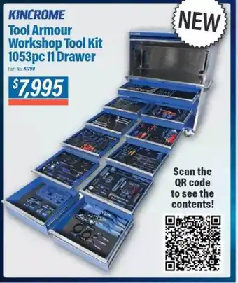 Burson Auto Parts Kincrome tool armour workshop tool kit 1053pc 11 drawer offer