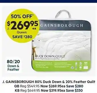 Harris Scarfe Gainsborough 80% dick down & 20% feather quilt offer