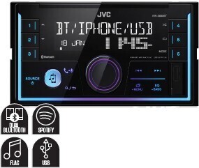 Jvc 200w 2din bluetooth® digital media receiver