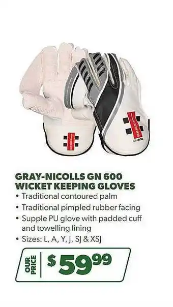 Gray-nicolls gn 600 wicket keeping gloves