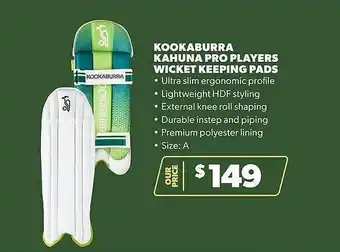 Kookaburra kahuna pro players wicket keeping pads