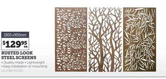 Rusted look steel screens