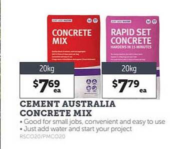 Stratco Cement australia concrete mix offer