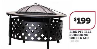 Stratco Fire pit tile surround grill & lid offer