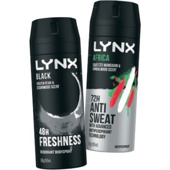 IGA Lynx deodorant 165ml selected varieties offer