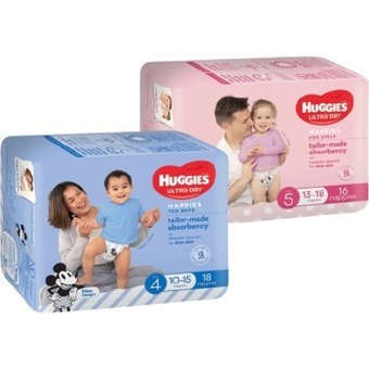 IGA Huggies ultra dry or ultimate nappies 14-28 pack selected varieties offer