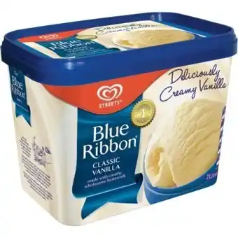 IGA Streets blue ribbon ice cream tub 2 litre selected varieties offer