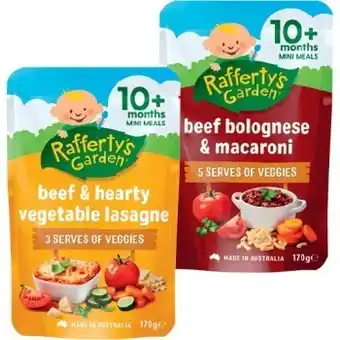 IGA Rafferty’s garden 10+ months baby food 170g selected varieties offer