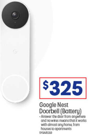 Officeworks Google Nest Doorbell (Battery) offer