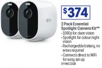 Officeworks 2 Pack Essential Spotlight Camera Kit offer