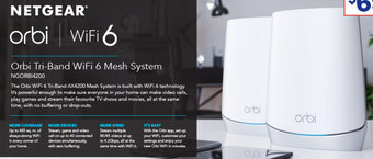 Officeworks Orbi Tri-Band WiFi 6 Mesh System offer