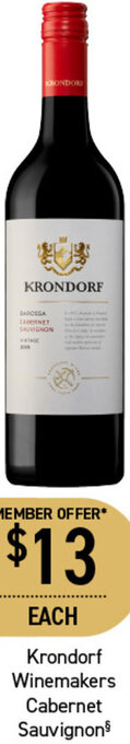 Dan Murphy's Krondorf Winemakers Cabernet Sauvignon offer