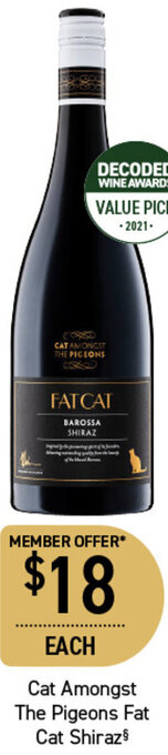 Dan Murphy's Cat Amongst The Pigeons Fat Cat Shiraz offer