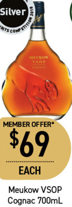 Dan Murphy's Meukow VSOP Cognac 700ml offer