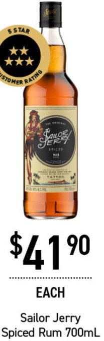 Sailor Jerry spiced Rum 700ml