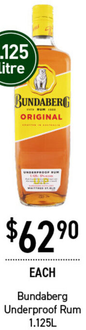 Dan Murphy's Bundaberg Underproof Rum 1.125L offer