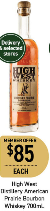 High West Distillery American Prairie Bourbon Whiskey 700ml