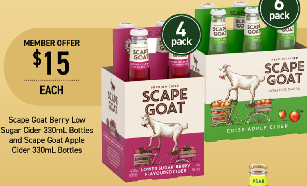 Scape Goat Berry Low Sugar Cider 330ml Bottles And Scape Goat Apple