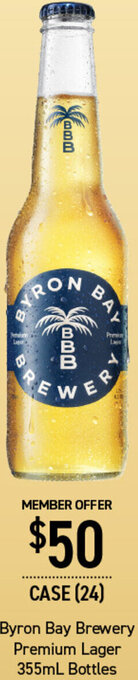 Byron Bay Brewery Premium Lager 355ml Bottles