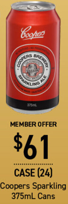 Dan Murphy's Coopers Sparkling 375ml Cans offer