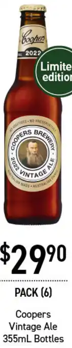 Dan Murphy's Coopers Vintage Ale 355ml Bottles offer