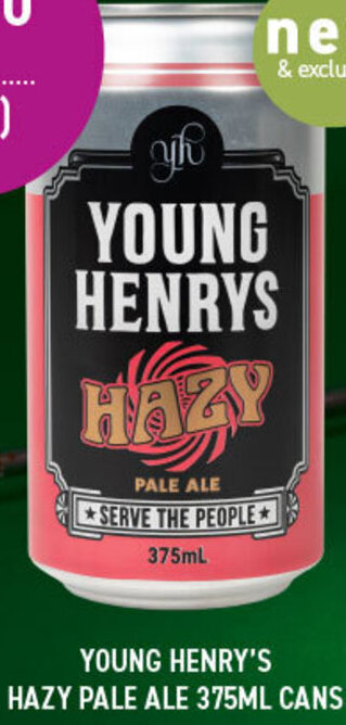 Dan Murphy's Young Henry's Hazy Pale Ale 375ml Cans offer
