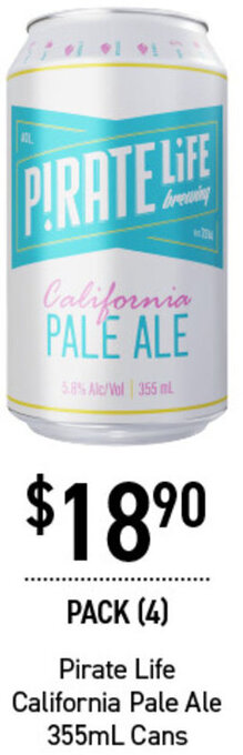 Dan Murphy's Pirate Life California Pale Ale 355ml Cans offer