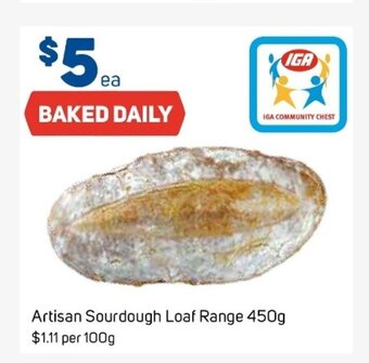 Foodland Artisan Sourdough Loaf Range 450g offer
