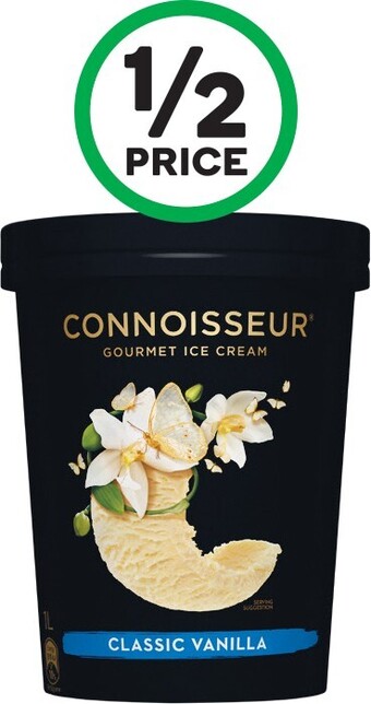 Woolworths Connoisseur ice cream 1 litre – from the freezer offer