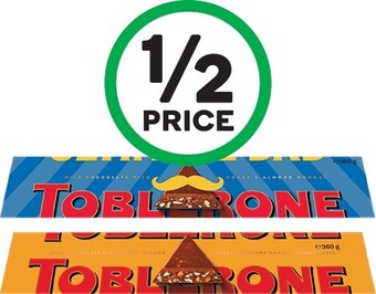 Woolworths Toblerone orange or milk chocolate 360g offer