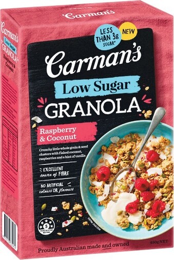 Woolworths Carman’s clusters or granola 450-500g offer