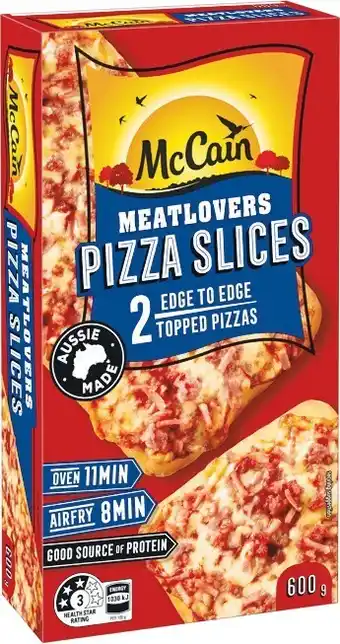 Mccain pizza slices 600g or mccain rustica pizza 400-410g