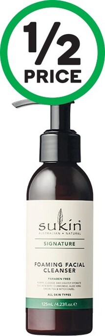 Woolworths Sukin foaming facial cleanser pump 125ml offer