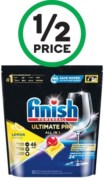 Woolworths Finish quantum ultimate pro dishwashing tablets pk 46 or 0% pk 48 offer