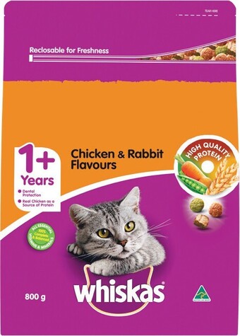 Woolworths Whiskas dry cat food 800g offer