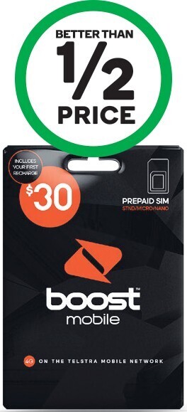 Woolworths Boost $30 sim‡ offer